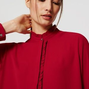 LOFT Ruffle Henley Blouse
